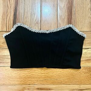 Black Corset Crop Top